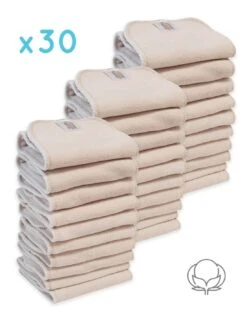 Lot 30 Inserts En Coton Pour Couche Lavable TE1 - Sensitive