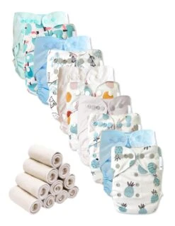 Bambou - Lot 10 TE2 Couches Lavables + 10 Inserts - Ananas