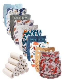 Bambou - Lot 10 TE2 Couches Lavables + 10 Inserts - Fall