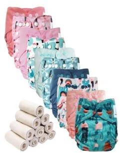 Bambou - Lot 10 TE2 Couches Lavables + 10 Inserts - Girl Power