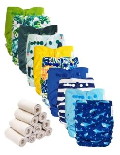 Bambou - Lot 10 TE2 Couches Lavables + 10 Inserts - Summer