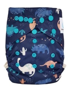 Blue Jurassik - Te2 Couche Lavable évolutive à Double Gousset