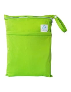 Sac Imperméable Pour Couches Lavables 2 Poches Anse à Pression - Vert Pomme