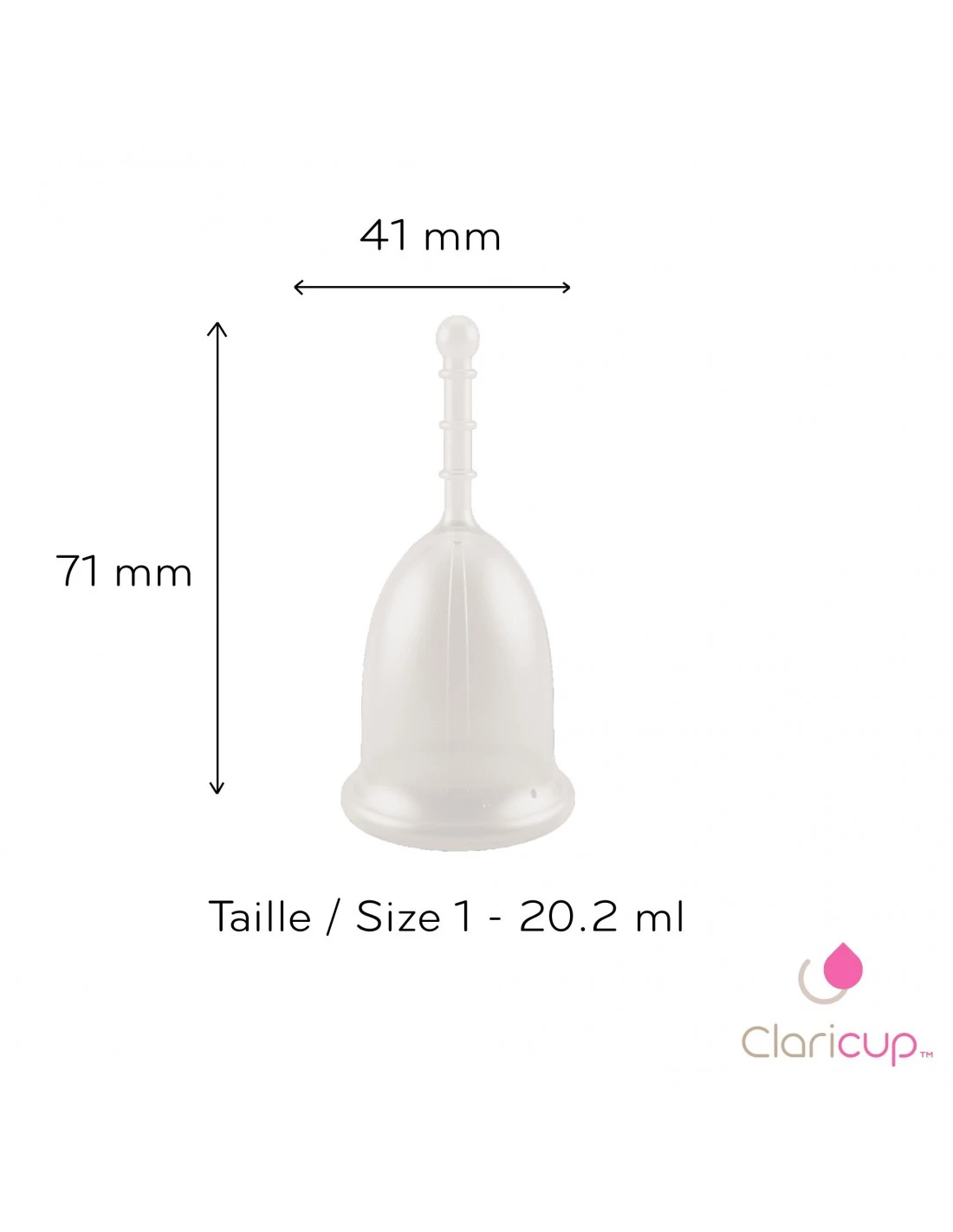 Coupe Menstruelle Claricup Colorless - Taille 1 3 Coupe Menstruelle Claricup Colorless - Taille 1 – Image 3