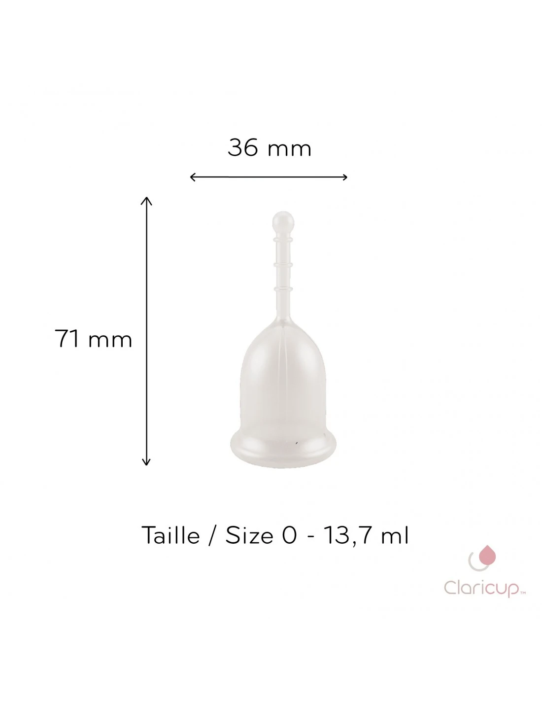 Coupe Menstruelle Claricup Colorless - Taille 0 3 Coupe Menstruelle Claricup Colorless - Taille 0 – Image 3