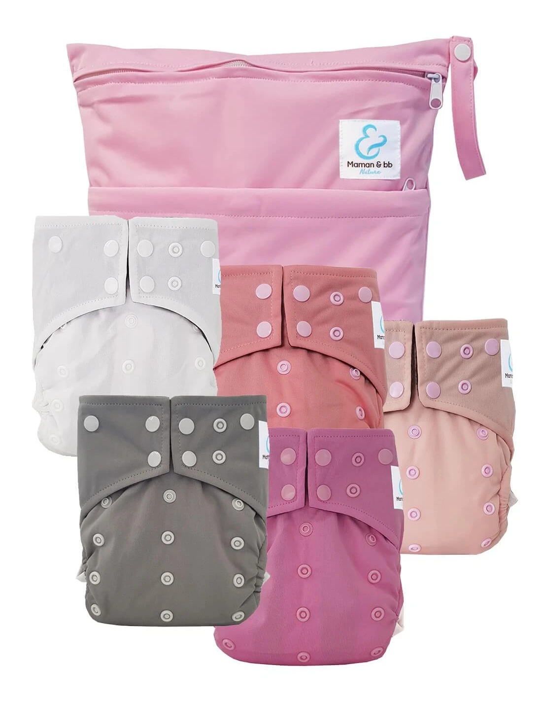 Easy To Go - Kit De 5 Couches Lavables TE1 Intégrales En Bambou - Brise 1 Easy To Go - Kit De 5 Couches Lavables TE1 Intégrales En Bambou - Brise