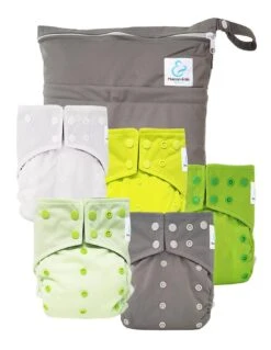 Easy To Go - Kit De 5 Couches Lavables TE1 Intégrales En Bambou - Grey