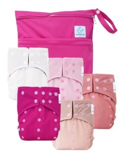 Easy To Go - Kit De 5 Couches Lavables TE1 Intégrales En Bambou - Pink