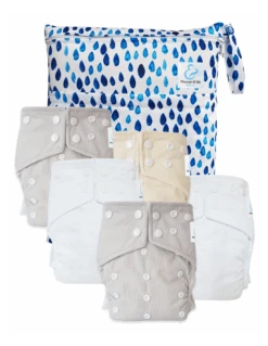 Easy To Go Sensitive - Lot De 5 Couches Lavables Intégrales TE1 à Poche Et Double Goussets Et Sac - Rain