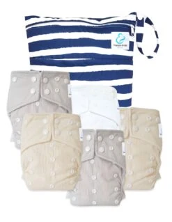 Easy To Go Sensitive - Lot De 5 Couches Lavables Intégrales TE1 Et Sac - Mariniere