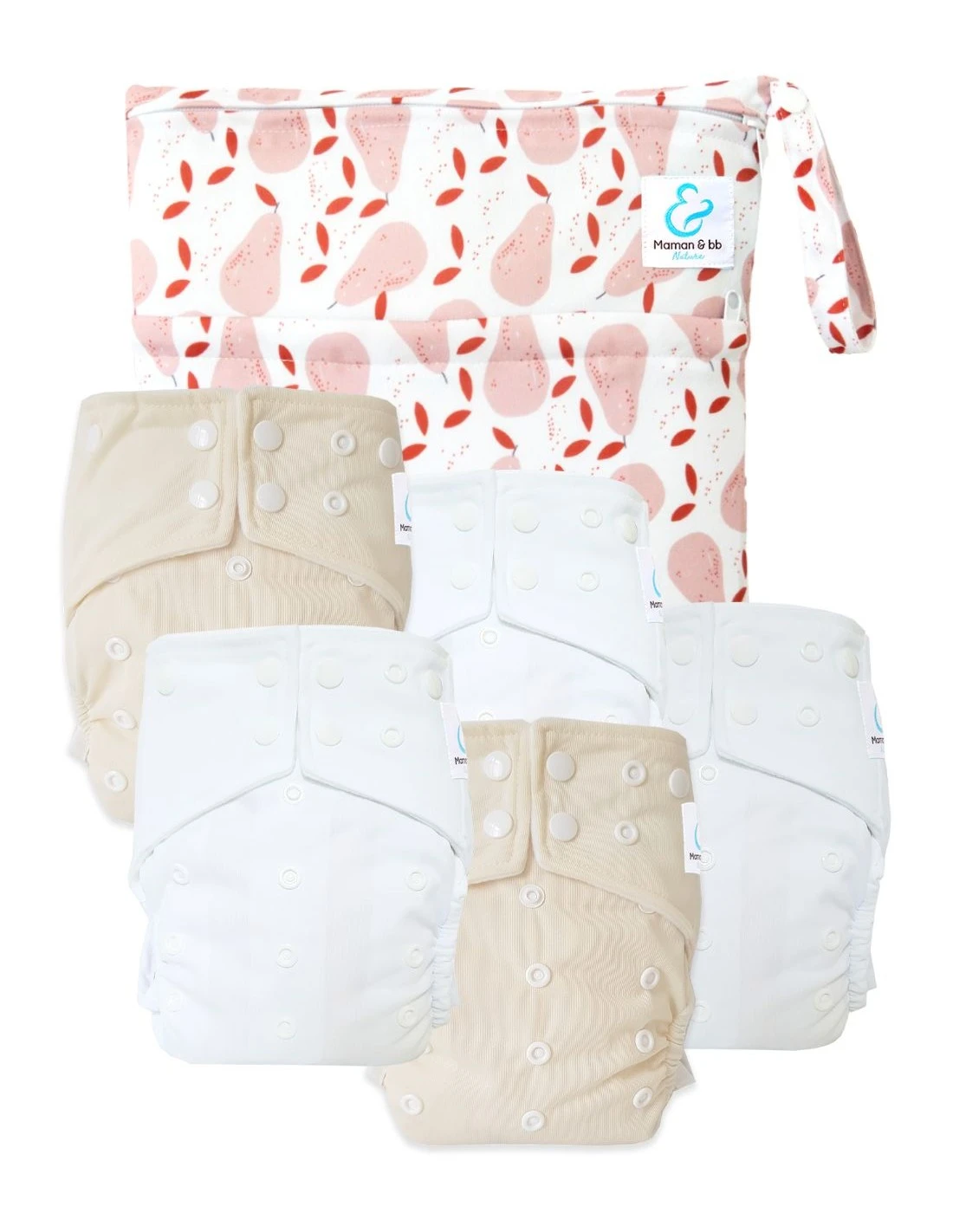 Easy To Go Sensitive - Lot De 5 Couches Lavables Intégrales TE1 Et Sac - Petite Poire 1 Easy To Go Sensitive - Lot De 5 Couches Lavables Intégrales TE1 Et Sac - Petite Poire