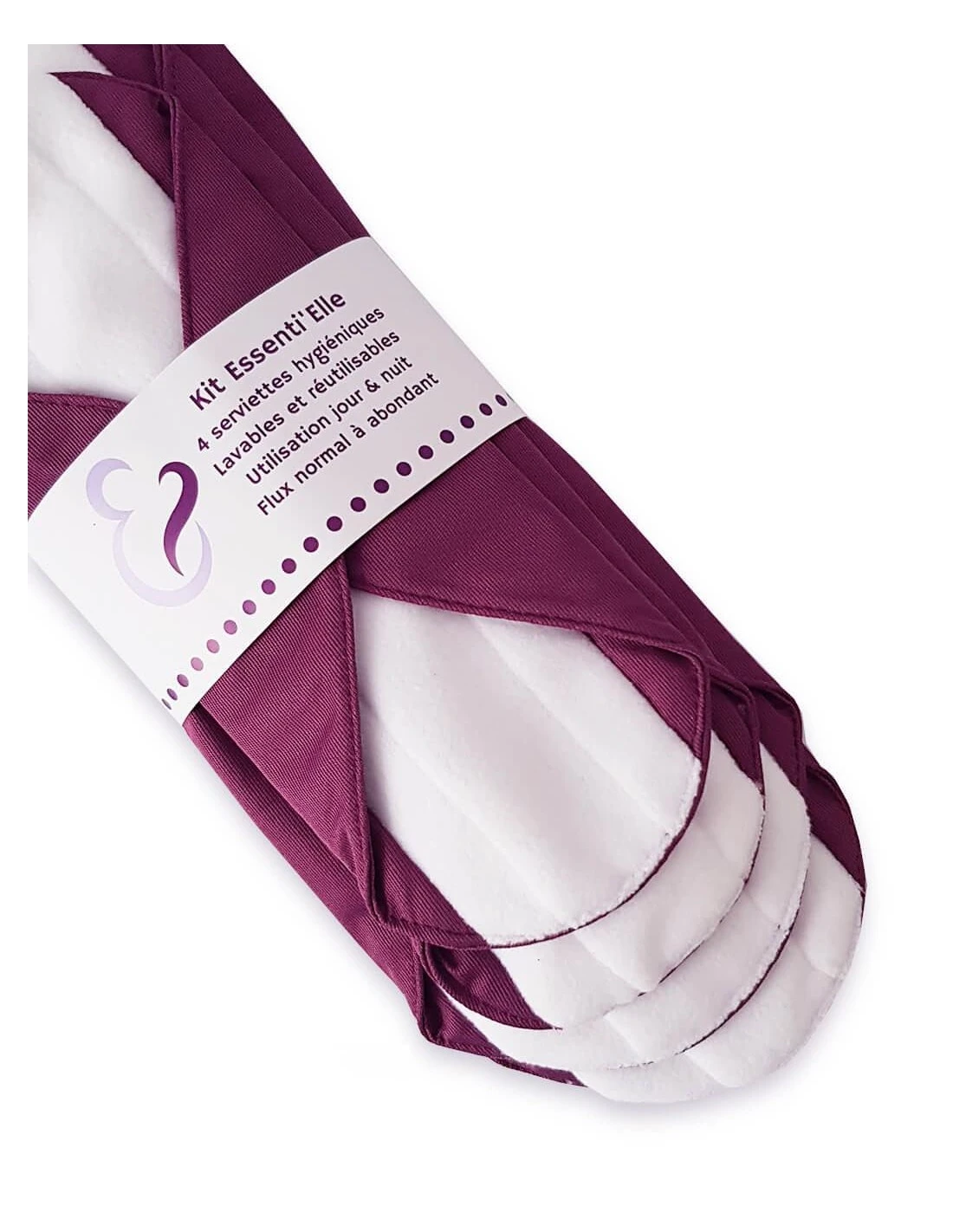 Essenti'elle - Lot De 4 Serviettes Hygiéniques Lavables En Coton - Sensitive 2 Essenti'elle - Lot De 4 Serviettes Hygiéniques Lavables En Coton - Sensitive – Image 2