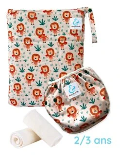 Kit Baignade Bébé 2/3 Ans - Couche Maillot De Bain + Sac + Inserts - Aaron