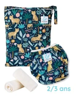 Kit Baignade Bébé 2/3 Ans - Couche Maillot De Bain + Sac + Inserts - Leopold
