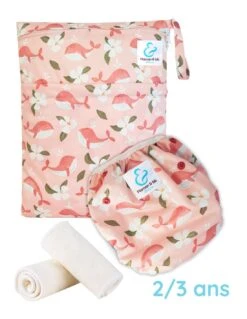 Kit Baignade Bébé 2/3 Ans - Couche Maillot De Bain Lavable + Sac Imperméable + Inserts - Maiwenn