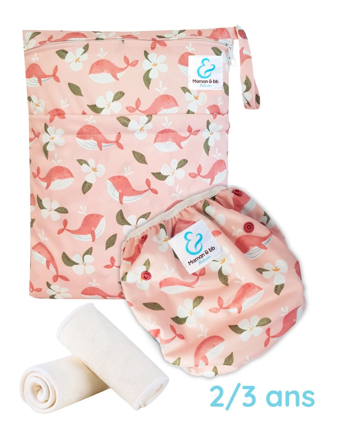 Kit Baignade Bébé 2/3 Ans - Couche Maillot De Bain Lavable + Sac Imperméable + Inserts - Maiwenn 1 Kit Baignade Bébé 2/3 Ans - Couche Maillot De Bain Lavable + Sac Imperméable + Inserts - Maiwenn
