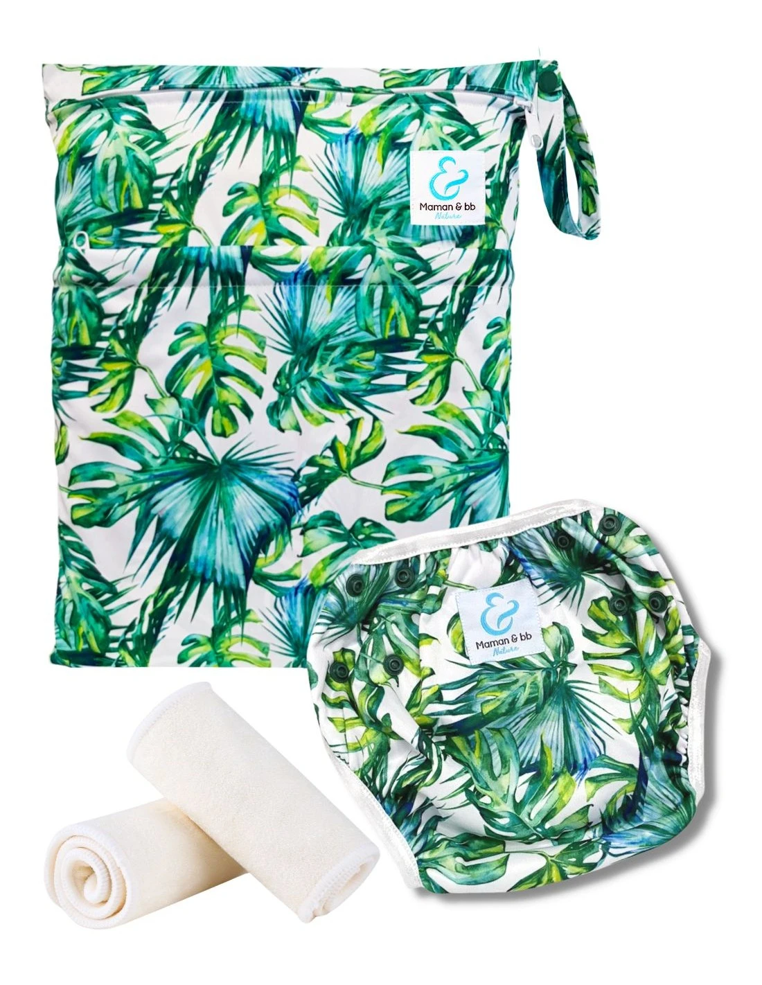 Kit Baignade Bébé - Couche Maillot De Bain Lavable + Sac Imperméable + Inserts - Bali 1 Kit Baignade Bébé - Couche Maillot De Bain Lavable + Sac Imperméable + Inserts - Bali