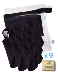 Kit Daily Sensitive - Lot De 9 Serviettes Protège Slip En Coton + Accessoires