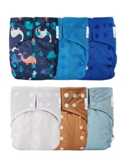 Kit 6 Couches Lavables TE1 Intégrales En Bambou Jurassik