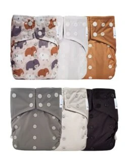 Kit 6 Couches Lavables TE1 Intégrales En Bambou - Alphonse