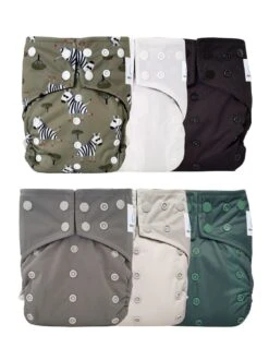 Kit 6 Couches Lavables TE1 Intégrales En Bambou - Leo