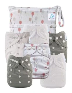Kit Essentiel - 6 Couches Lavables TE1 + Absorbants + Sac Imperméable - Balloon