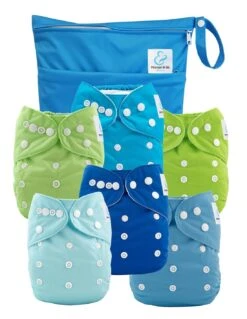 Kit Essentiel - 6 Couches Lavables TE1 + Absorbants + Sac Imperméable - Fidji