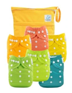 Kit Essentiel - 6 Couches Lavables TE1 + Absorbants + Sac Imperméable - Exotic