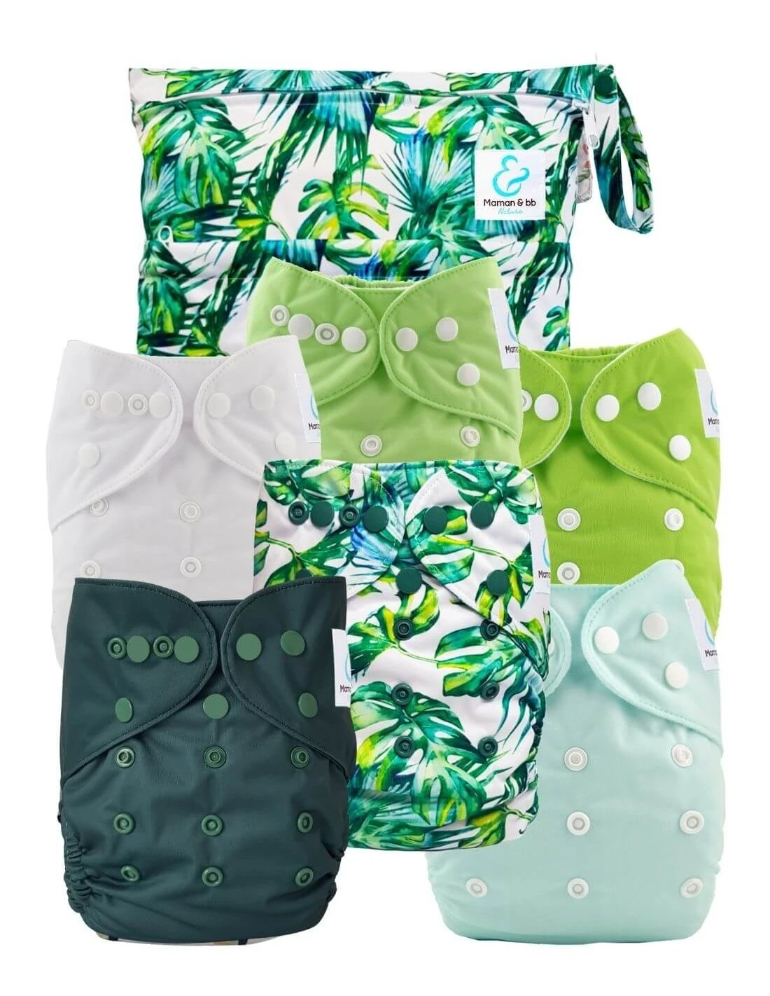 Kit Essentiel TE1 - 6 Couches Lavables + Absorbants + Sac Imperméable - Bali 1 Kit Essentiel TE1 - 6 Couches Lavables + Absorbants + Sac Imperméable - Bali