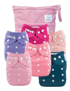 Kit Essentiel TE1 - 6 Couches Lavables + Absorbants + Sac Imperméable - Romance