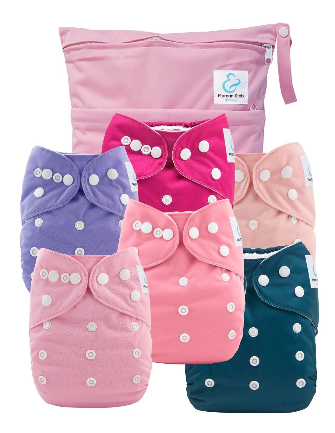 Kit Essentiel TE1 - 6 Couches Lavables + Absorbants + Sac Imperméable - Romance 1 Kit Essentiel TE1 - 6 Couches Lavables + Absorbants + Sac Imperméable - Romance