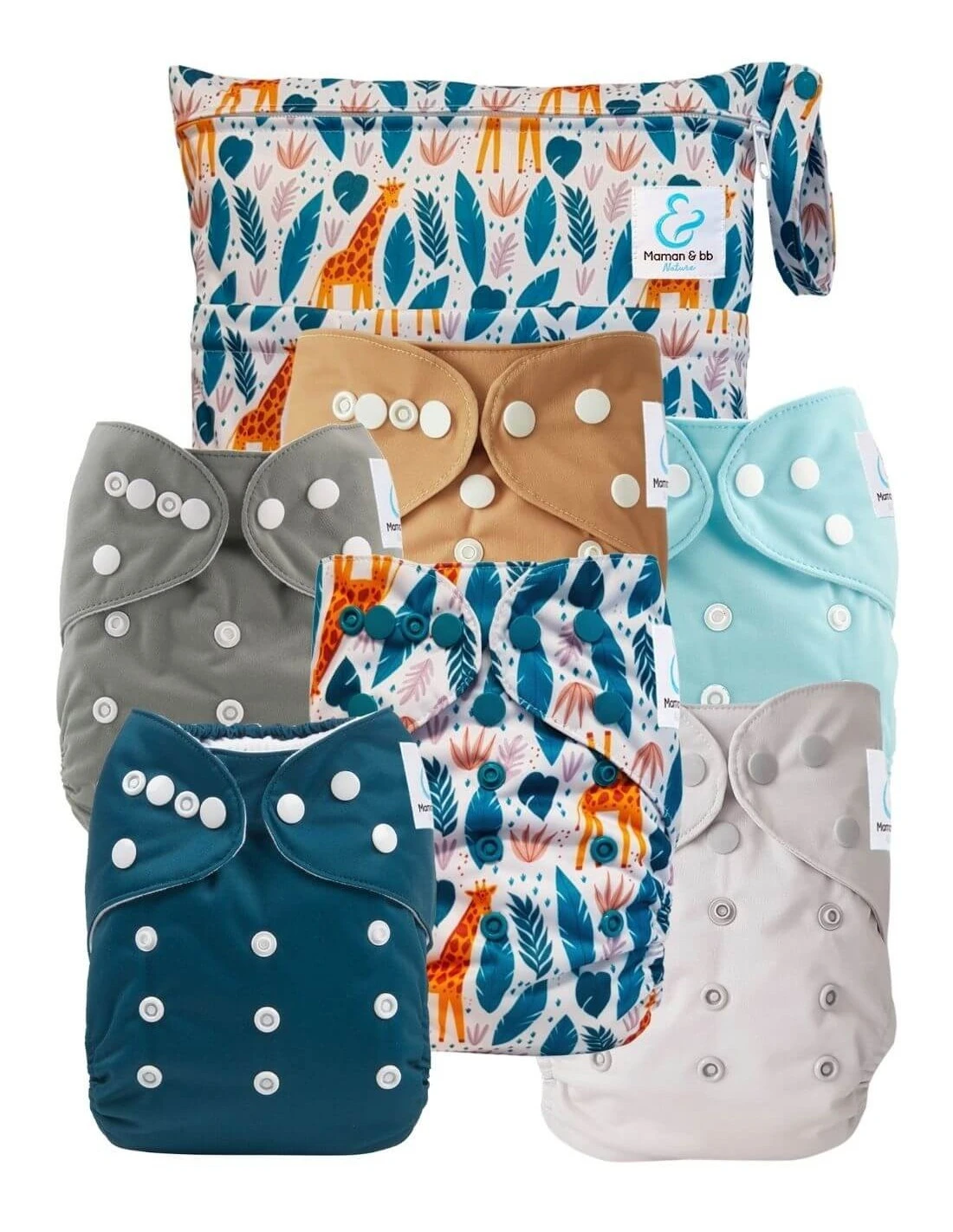 Kit Essentiel TE1 - 6 Couches Lavables + Absorbants + Sac Imperméable - Zoé 1 Kit Essentiel TE1 - 6 Couches Lavables + Absorbants + Sac Imperméable - Zoé