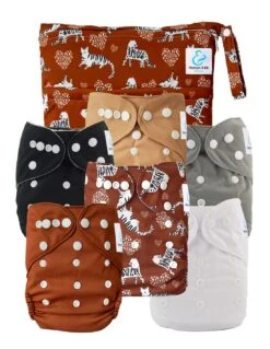 Kit Essentiel TE1 - 6 Couches Lavables + Absorbants + Sac - Titou