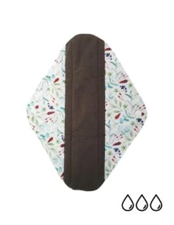 Large - Serviette Hygiènique Lavable En Bambou Charcoal - Nature