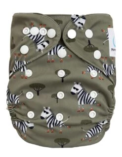 Leo Le Zebre - Te2 Couche Lavable évolutive à Double Gousset