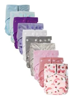 Lot 10 Couches Lavables TE1 Intégrales En Bambou - Capucine