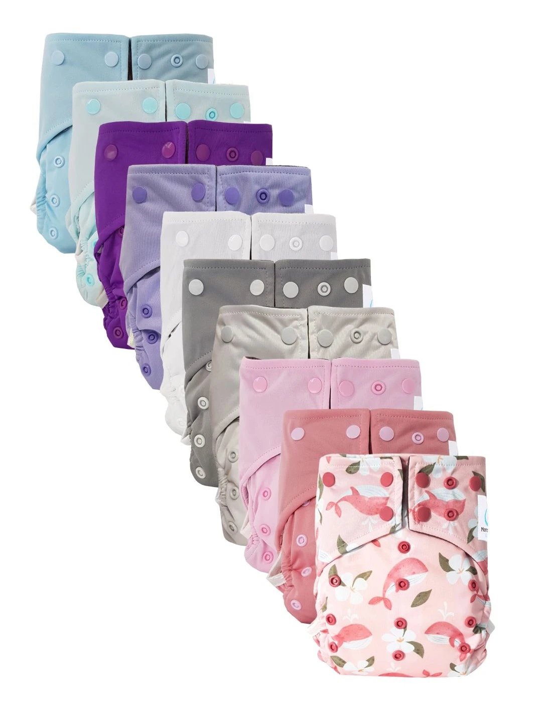 Lot 10 Couches Lavables TE1 Intégrales En Bambou - Capucine 1 Lot 10 Couches Lavables TE1 Intégrales En Bambou - Capucine