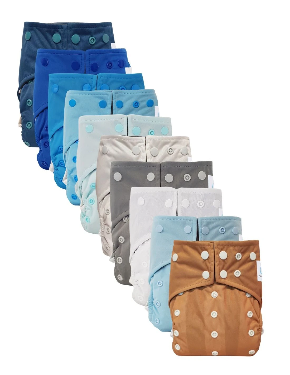 Lot 10 Couches Lavables TE1 Intégrales En Bambou - Ice 1 Lot 10 Couches Lavables TE1 Intégrales En Bambou - Ice