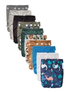 Lot 10 Couches Lavables TE1 Intégrales En Bambou - Jurassik