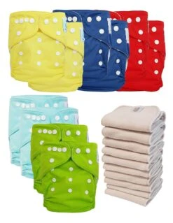 Lot 10 Couches Lavables Tout En Un TE1 évolutives - Sensitive - Colors