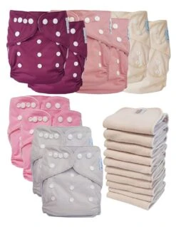 Lot 10 Couches Lavables Tout En Un TE1 évolutives - Sensitive - My Pink