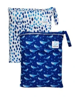 Lot 2 Sacs Imperméables Pour Couches Lavables 2 Poches - Nino & Blue Rain