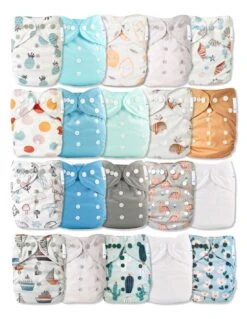 Lot 20 Couches Lavables Te1 + 20 Inserts En Microfibre - Lemon Love