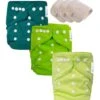 Lot 3 Couches Lavables TE1 évolutives - Sensitive - Green