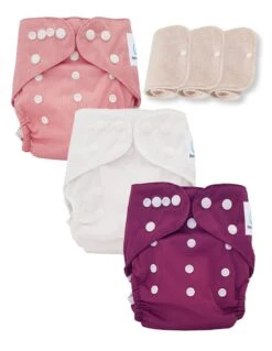 Lot 3 Couches Lavables Tout En Deux TE2 Évolutives - Sensitive - Blush