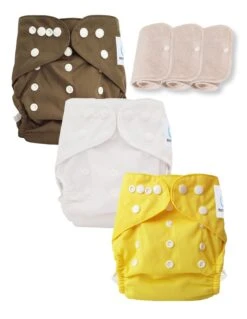 Lot 3 Couches Lavables Tout En Deux TE2 Évolutives - Sensitive - Kaki