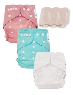 Lot 3 Couches Lavables Tout En Deux TE2 Évolutives - Sensitive - Pastel