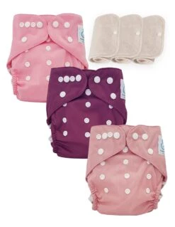 Lot 3 Couches Lavables Tout En Deux TE2 Évolutives - Sensitive - Pink