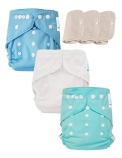 Lot 3 Couches Lavables Tout En Deux TE2 Évolutives - Sensitive - Blue Vibes