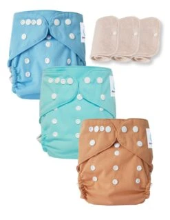 Lot 3 Couches Lavables Tout En Deux TE2 Évolutives - Sensitive - Iceberg